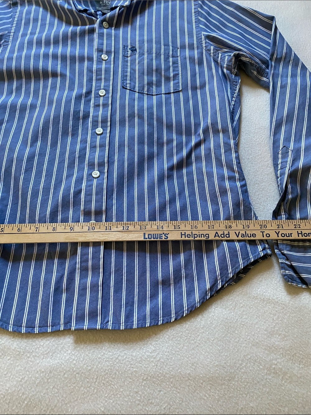 Abercrombie and Fitch men's button-down dress shirt dressy medium blue white - Picture 5 of 9